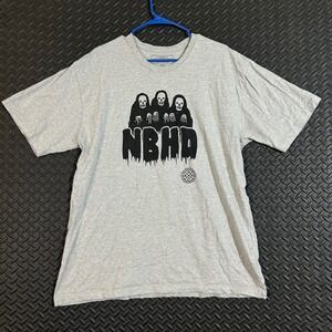 NEIGHBORHOOD NBHD Graphic T Shirt Men's Size XXLarge Gray Skull Print Cotton‎